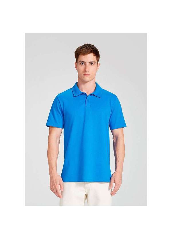 Hering - Camisa Polo Básica Masculina Regular Azul-Royal