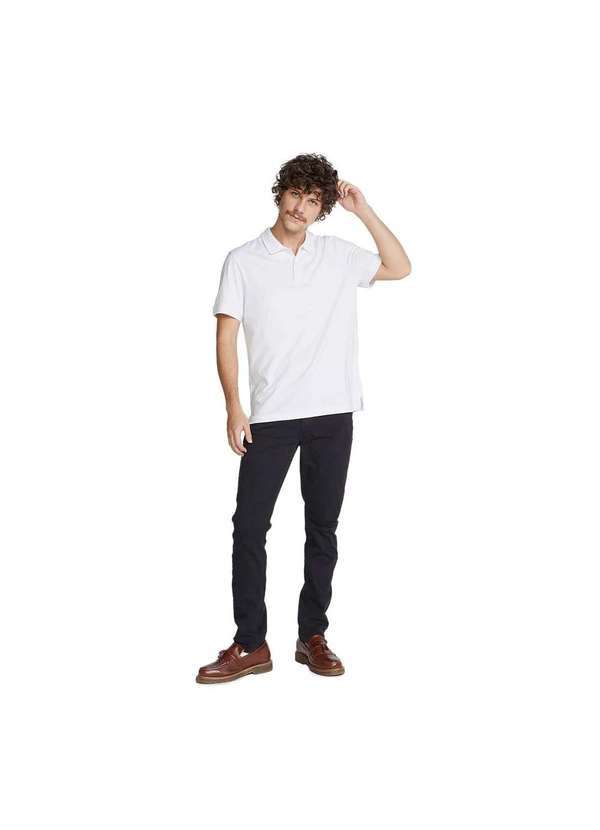 Hering - Camisa Polo Masculina Regular em Algodão Pima Branco