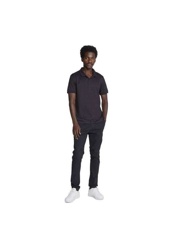 Hering - Camisa Polo Masculina Regular em Algodão Pima Preto