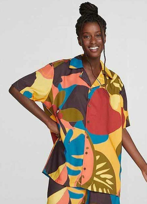Hering - Camisa Reta Unissex Belezas Brasileiras Amarelo