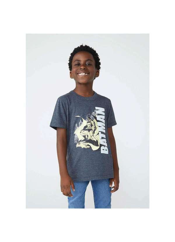 Hering - Camiseta Infantil Unissex Batman Dc Comics Mescla-Escuro