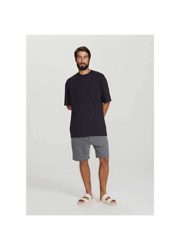 Hering - Camiseta Básica Masculina Oversized Preto