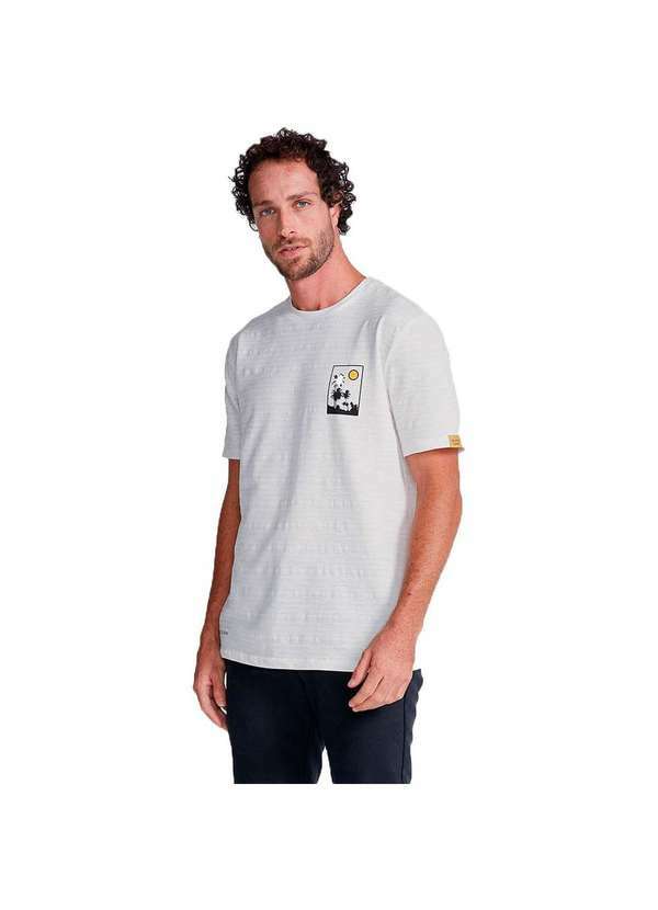 Hering - Camiseta Estampada Masculina Regular Branco