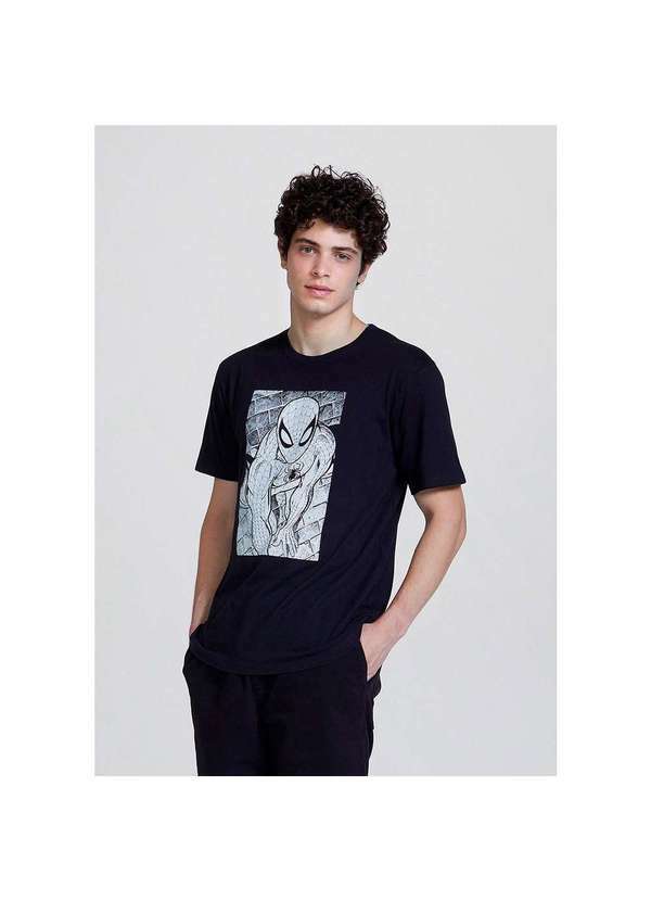 Hering - Camiseta Homem de Ferro Marvel Unissex Preto