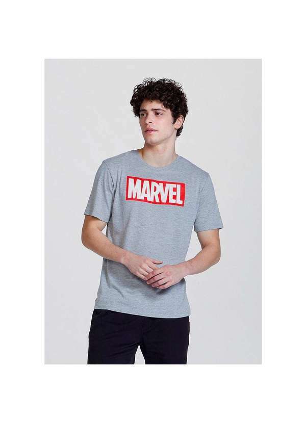 Hering - Camiseta Marvel Manga Curta Unissex Cinza