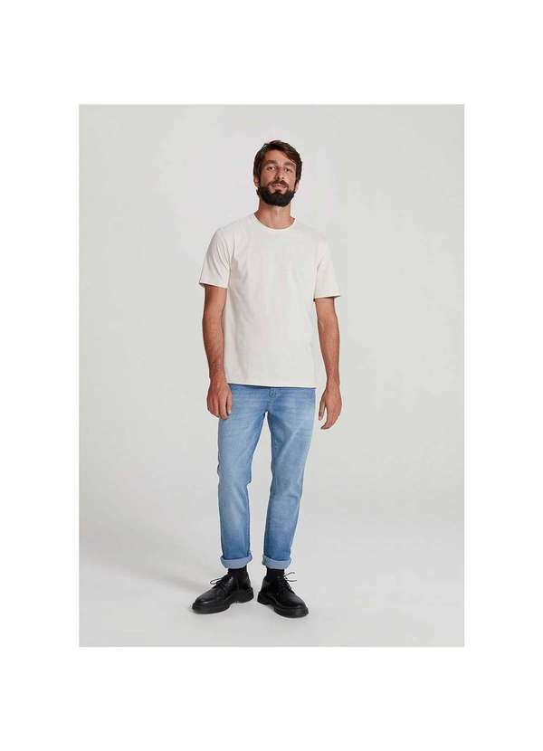 Hering - Camiseta Masculina Manga Curta em Algodão Pima Off-White