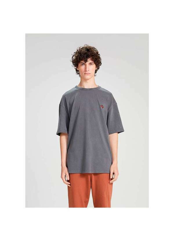 Hering - Camiseta Masculina Oversized Estonada Cinza