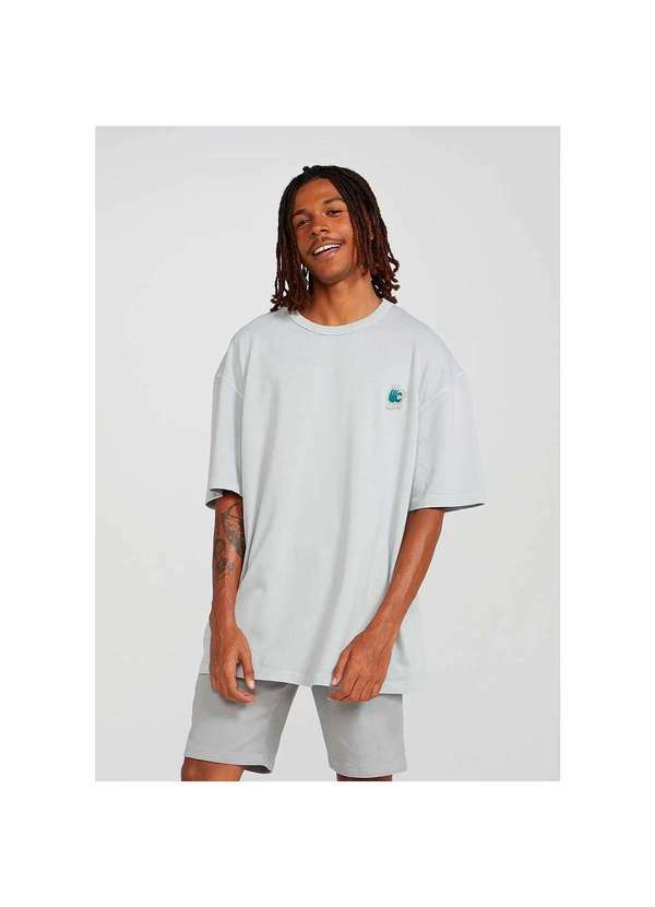 Hering - Camiseta Masculina Oversized Estonada Off-White