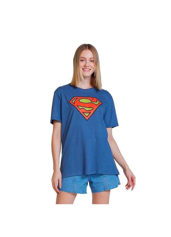 Hering - Camiseta Super Homem Dc Comics Unissex Azul