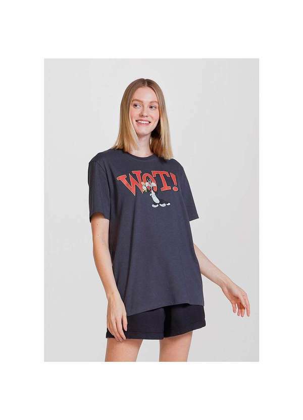 Hering - Camiseta Taz Looney Tunes Unissex Preto