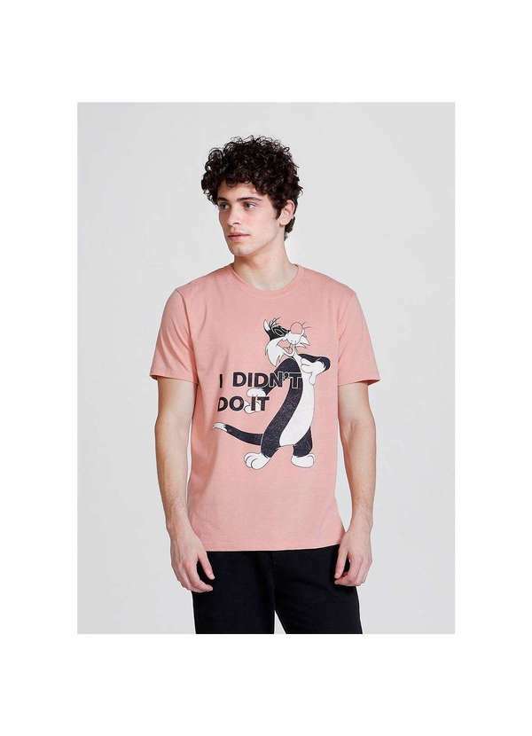 Hering - Camiseta Taz Looney Tunes Unissex Rosa