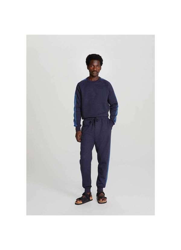 Hering - Blusão Básico Masculino Comfort em Moletom Azul-Marinho 6