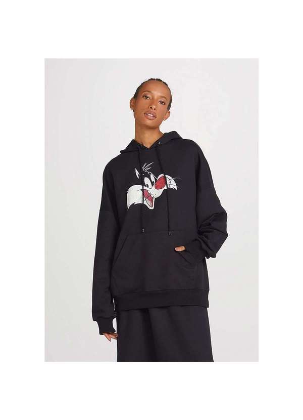 Hering - Blusão Moletom Hoodie Unissex Looney Tunes Frajola