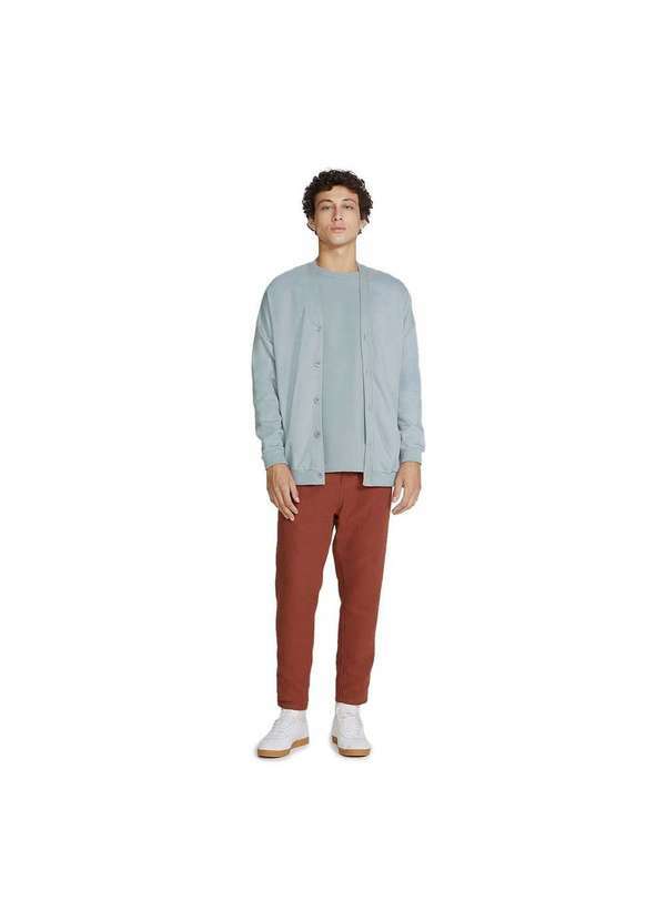 Hering - Casaco em Moletom Masculino Básico com Botões Oversized Azul-Claro