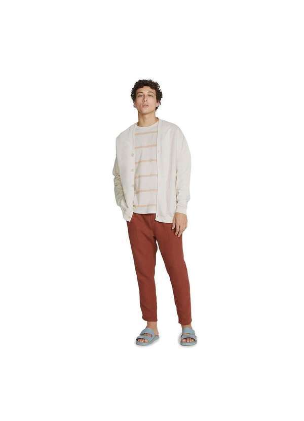 Hering - Casaco em Moletom Masculino Básico com Botões Oversized Off-White