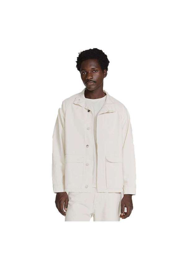 Hering - Jaqueta de Sarja Masculina com Bolsos Off-White