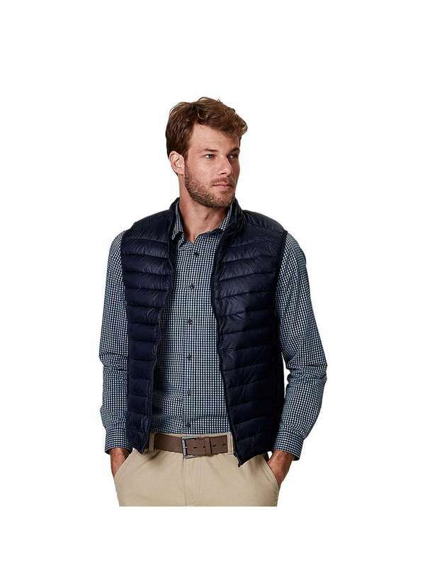 Hering - Colete Masculino Básico Acolchoado em Modelagem Comfort Azul