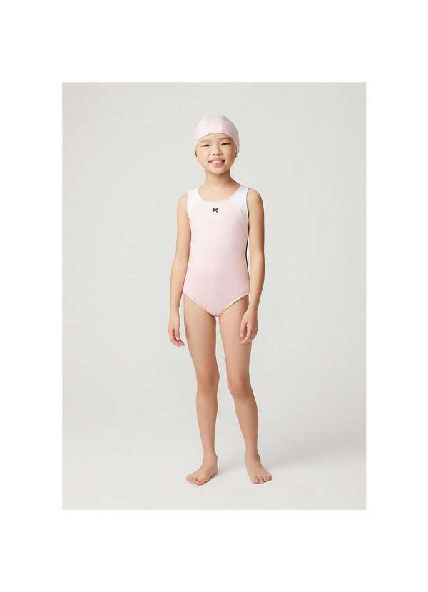 Hering - Maiô Infantil com Touca Proteção Solar Uv Rosa
