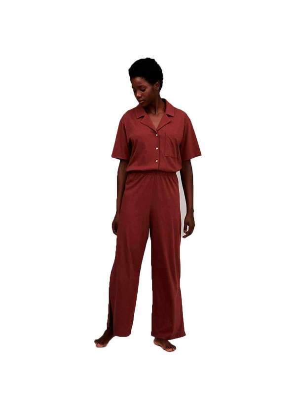 Hering - Pijama Feminino com Camisa Manga Curta e Calça Vermelho