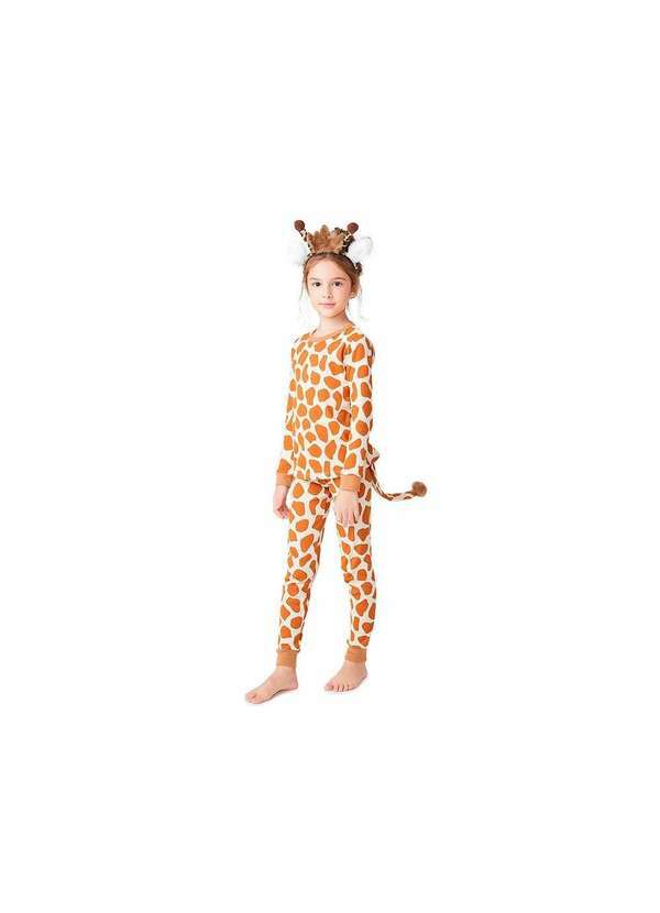 Hering - Pijama Fantasia Infantil Menina Girafa Off-White
