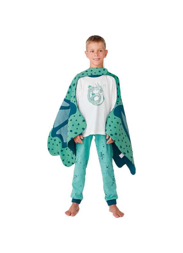 Hering - Pijama Longo Infantil Menino Fantasia Dragão Verde
