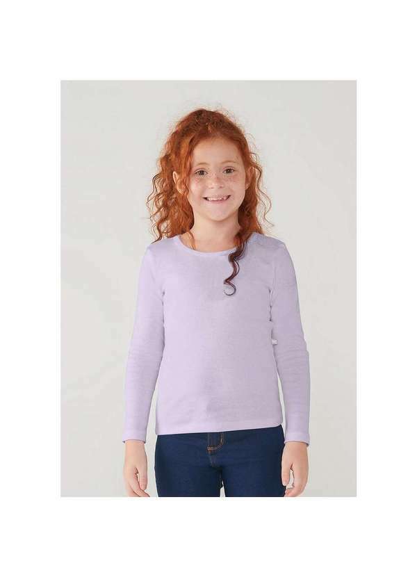 Hering - Blusa Básica Infantil Menina Manga Longa Hering Kids Roxo