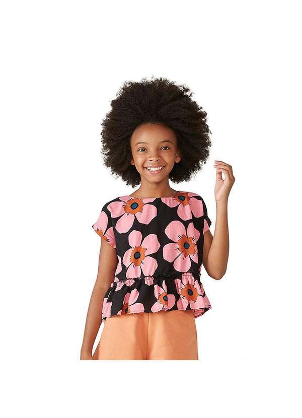 Hering - Blusa Infantil Menina em Tecido Texturizado Mini Me Rosa