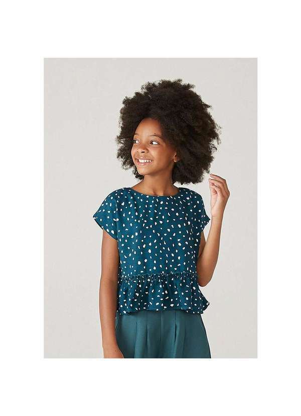 Hering - Blusa Infantil Menina em Tecido Texturizado Mini Me Verde