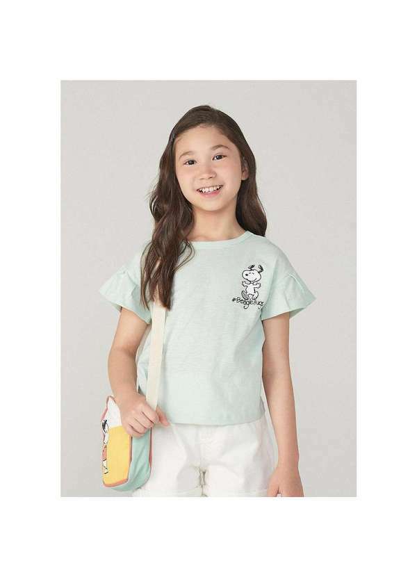Hering - Blusa Infantil Menina Snoopy com Babado Verde
