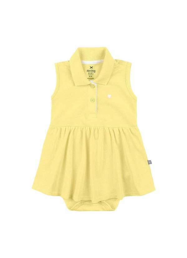 Hering - Body Vestido Bebê Menina Gola Polo Hering Kids Amarelo
