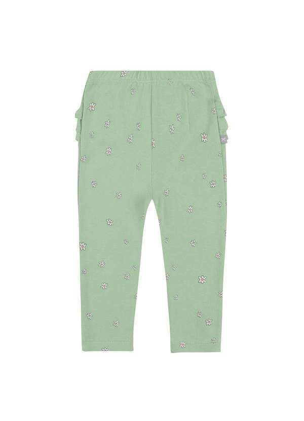 Hering - Calça Legging Bebê Menina com Babado Hering Kids Verde-Limão