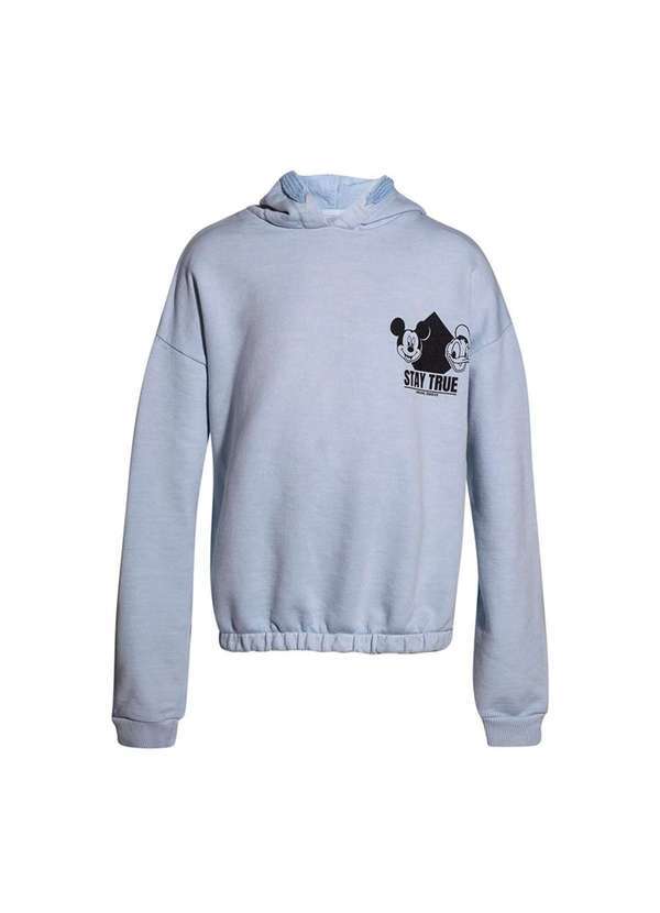 Hering - Blusão Infantil Menina com Capuz Mickey And Friends Azul
