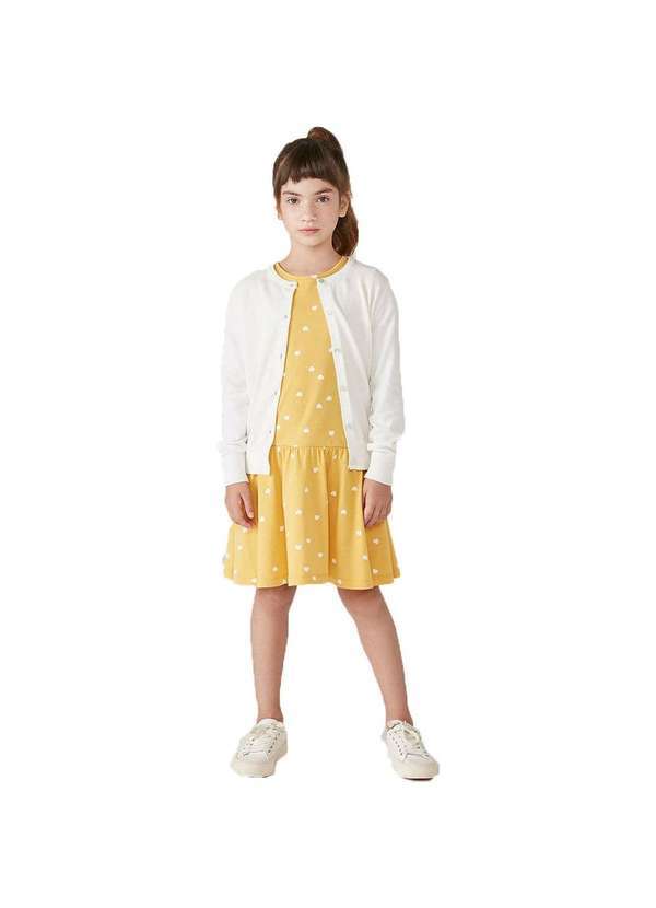 Hering - Cardigan Infantil Menina em Tricô Off-White