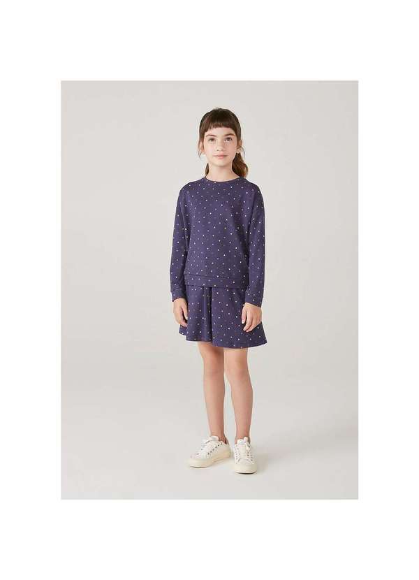 Hering - Conjunto Infantil Menina com Saia Azul