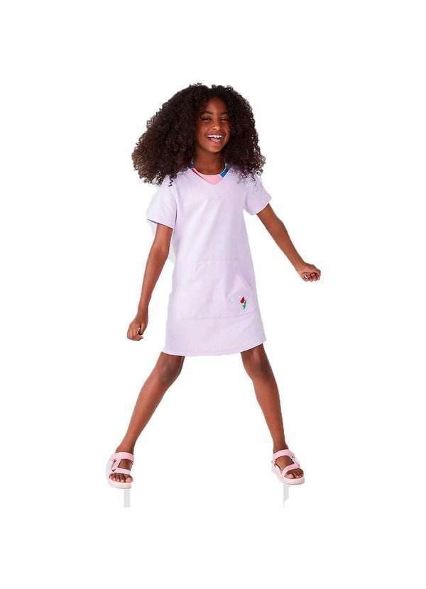 Hering - Saída de Praia Infantil Menina com Bordado Roxo