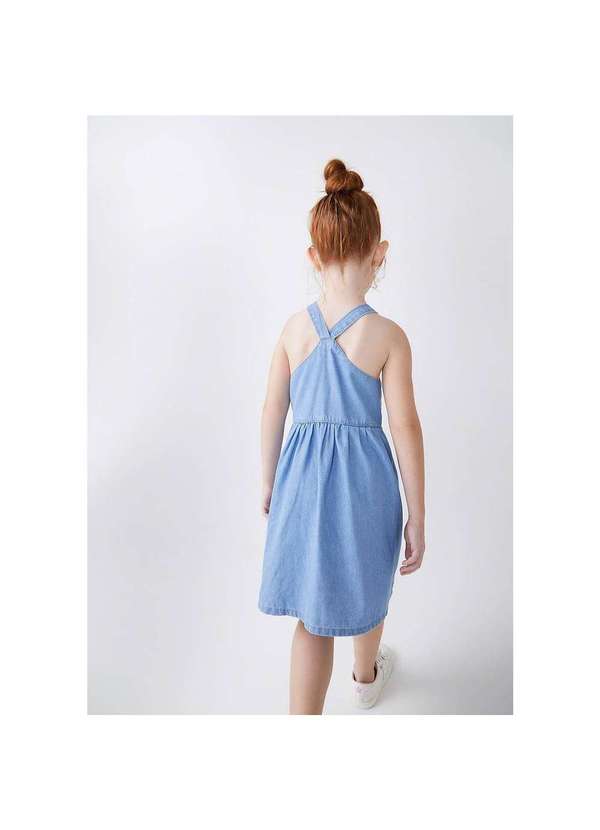 Hering - Vestido Curto Infantil em Jeans Azul 2