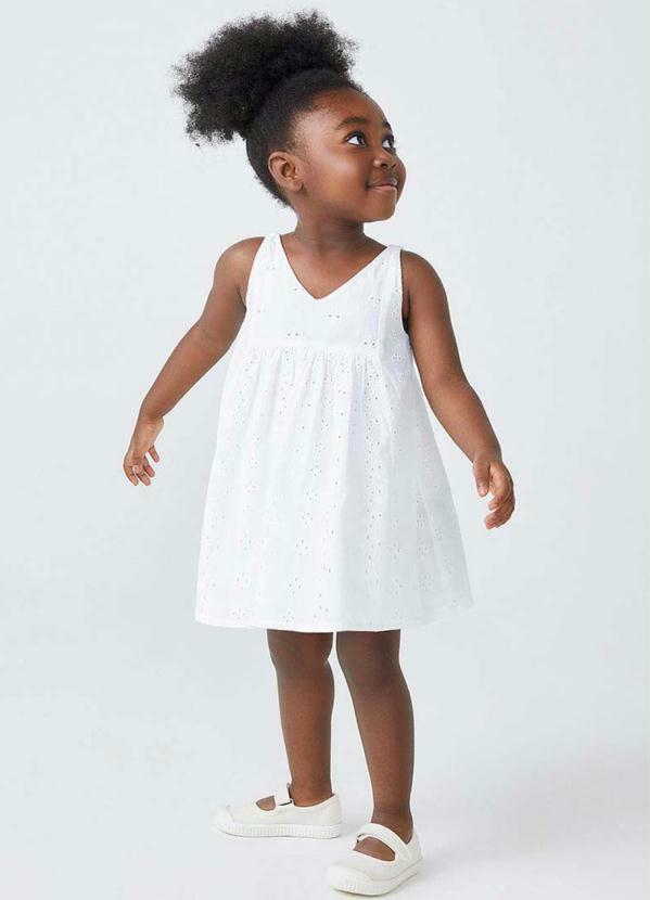 Hering - Vestido Infantil em Laise Branco