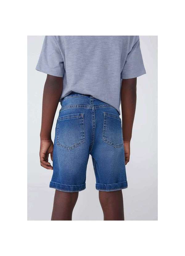 Hering - Bermuda Jeans Infantil Menino com Barra Dobrada Azul 3