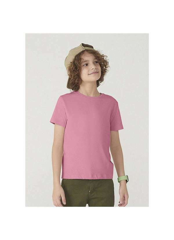 Hering - Camiseta Básica Manga Curta Menino Malha Super Cotton Rosa
