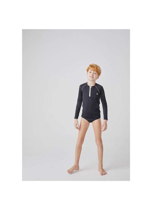 Hering - Camiseta Infantil Menino com Proteção Solar Uv e Zíper Preto 3