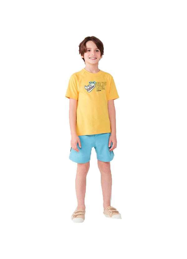 Hering - Camiseta Infantil Menino Manga Curta em Malha Amarelo