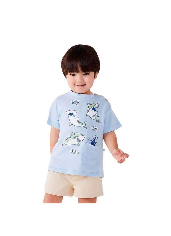 Hering - Camiseta Infantil Menino Manga Curta em Malha Toddler Azul