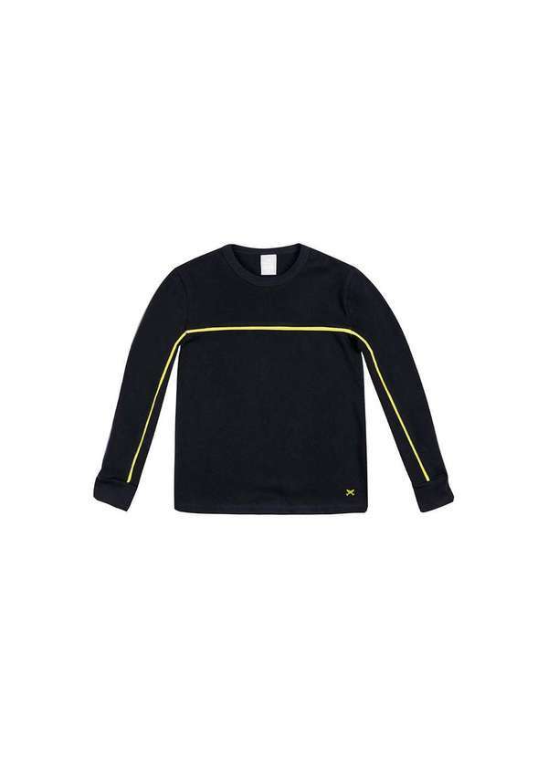 Hering - Camiseta Infantil Menino Manga Longa Esportiva Hering Kids Preto