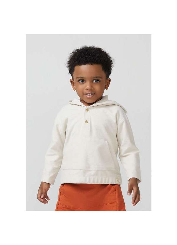Hering - Blusão Infantil Menino em Moletom Sarjado Toddler Marrom
