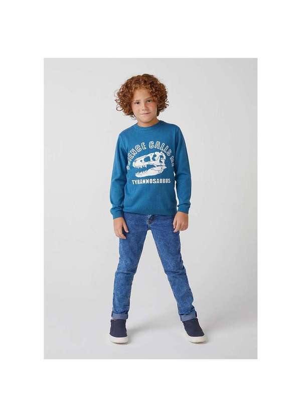 Hering - Blusão Infantil Menino em Tricô com Jacquard Azul 2