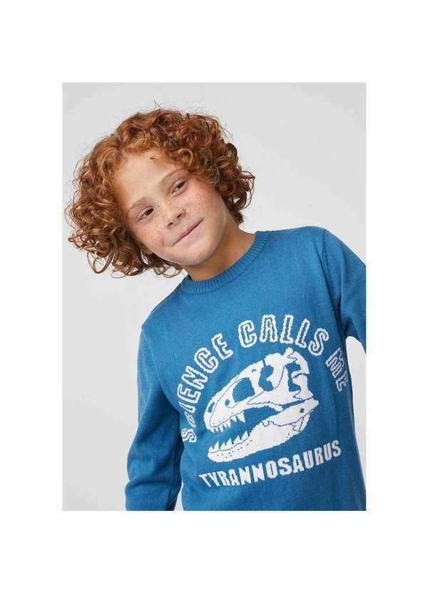 Hering - Blusão Infantil Menino em Tricô com Jacquard Azul 3