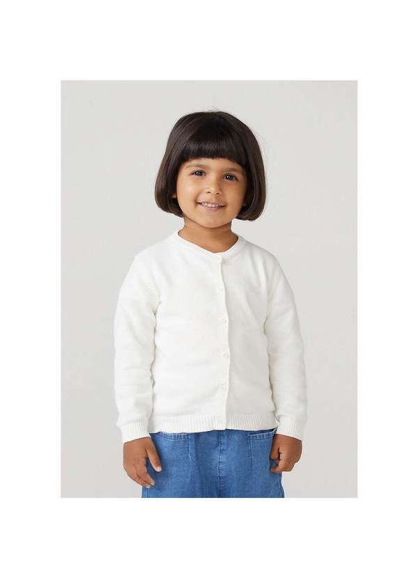 Hering - Casaco Bebê Menina de Tricô Hering Kids Branco
