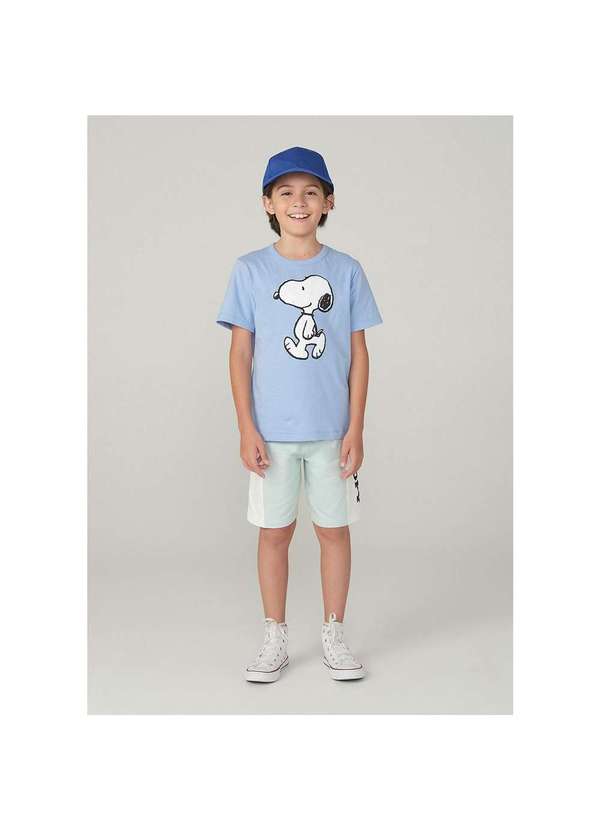 Hering - Conjunto Infantil Snoopy Moletom Menino com Estampa Azul