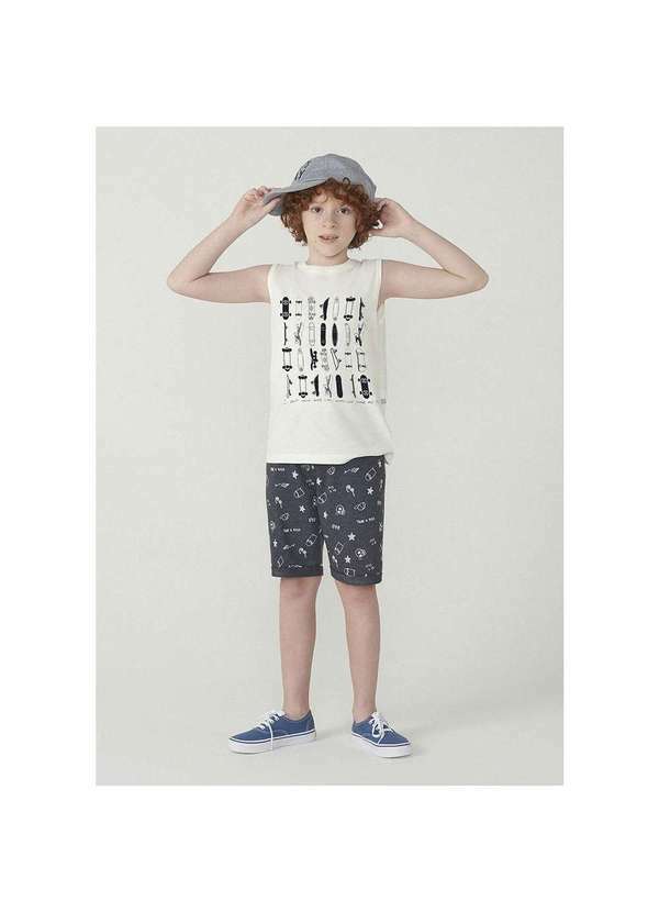 Hering - Conjunto Regata Menino de Algodão com Bermuda Cinza