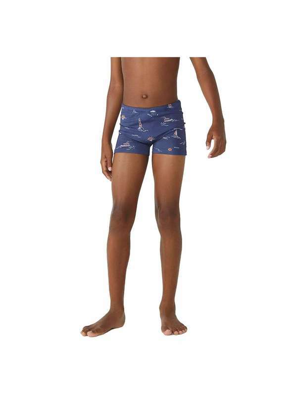 Hering - Sunga Infantil Boxer com Estampa Azul-Escuro